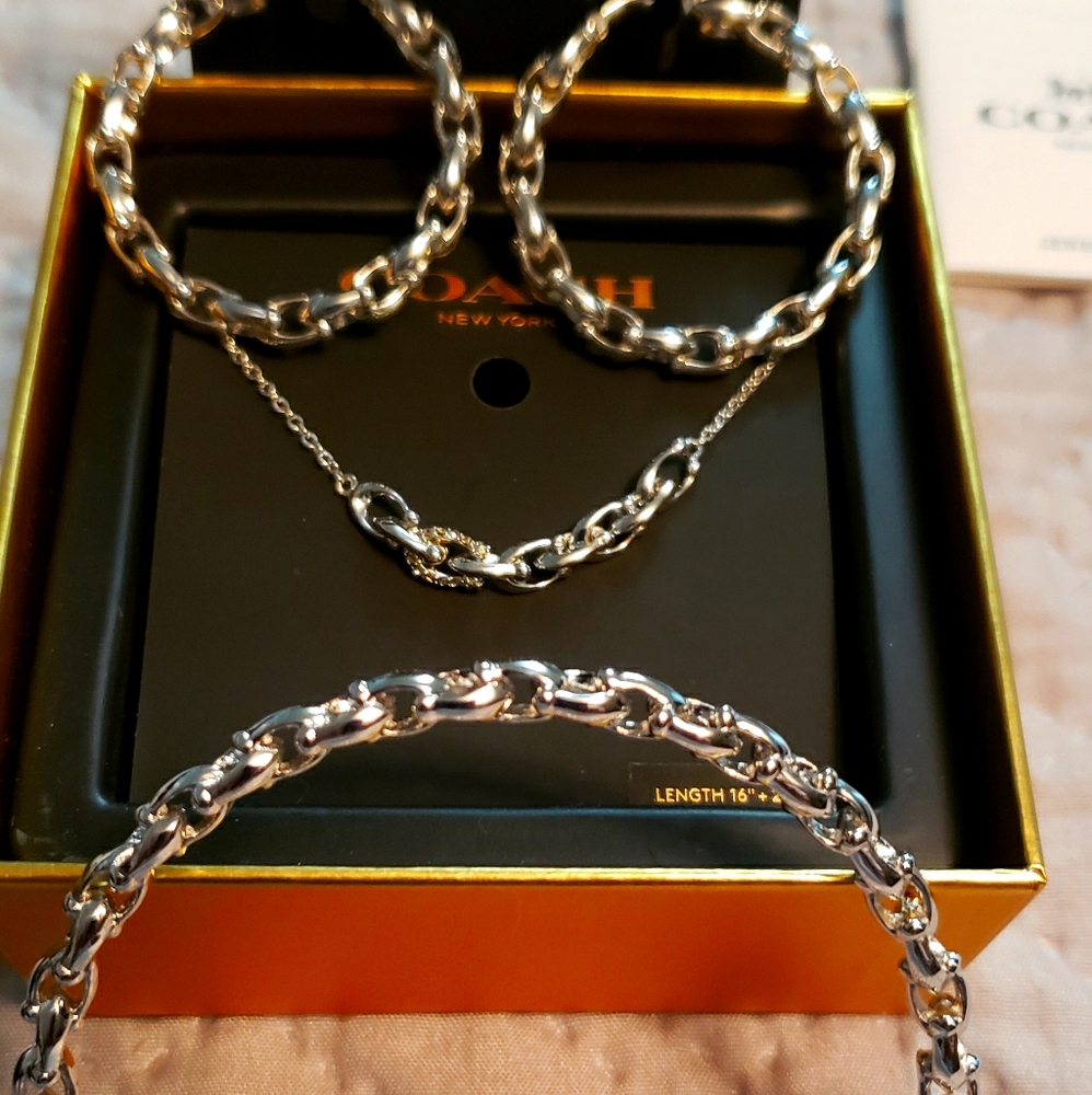 Coach Jewelry Set Includes C-Link Necklace, Bangle